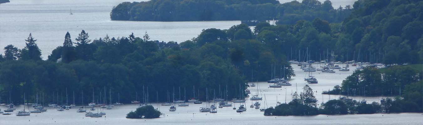 Ambleside at the head of Windemere with sailing