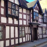 Typical black and white timber beamed house in Warwickshire 