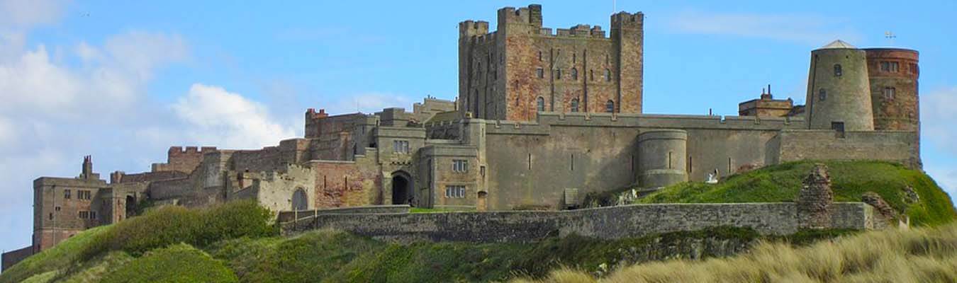 Bamburgh Castle Northumberland overlooking the sea